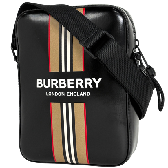 BURBERRY Handbags - Burberry THORNTON Shoulder Bag, Crossbody Coated Canvas, Black, Women's